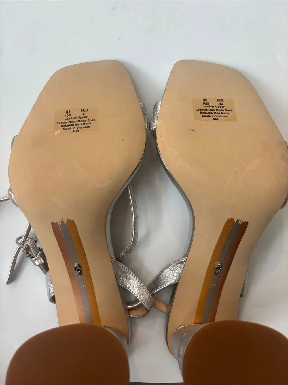 Sam Edelman Kia Sandals in Silver Leather Size 10 ~ New No Box